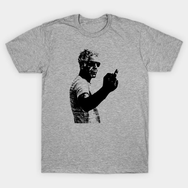 Anthony Bourdain middle finger T-Shirt by Yusa The Faith